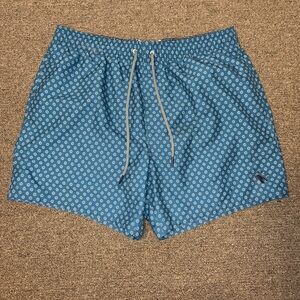 Ted Baker Men's Swim Trunks in Turquoise & White Geometric Print Size M